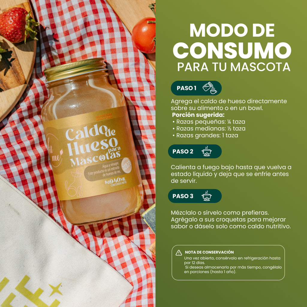 Caldos de hueso para mascotas