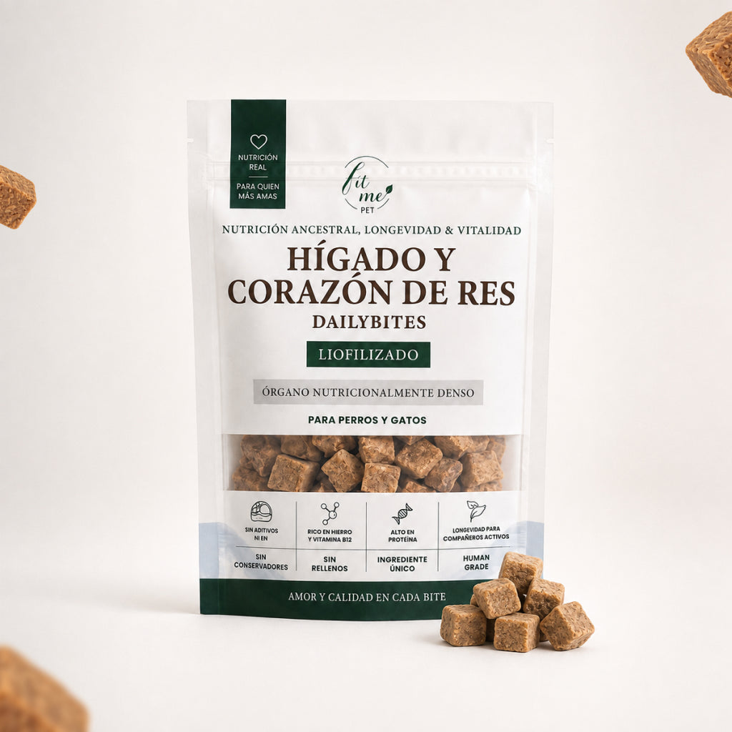 Dailybites Hígado y Corazón de Res Liofilizado | Snack Alto en Proteína y Hierro
