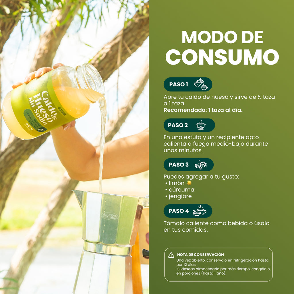 Caldo hueso sin sodio